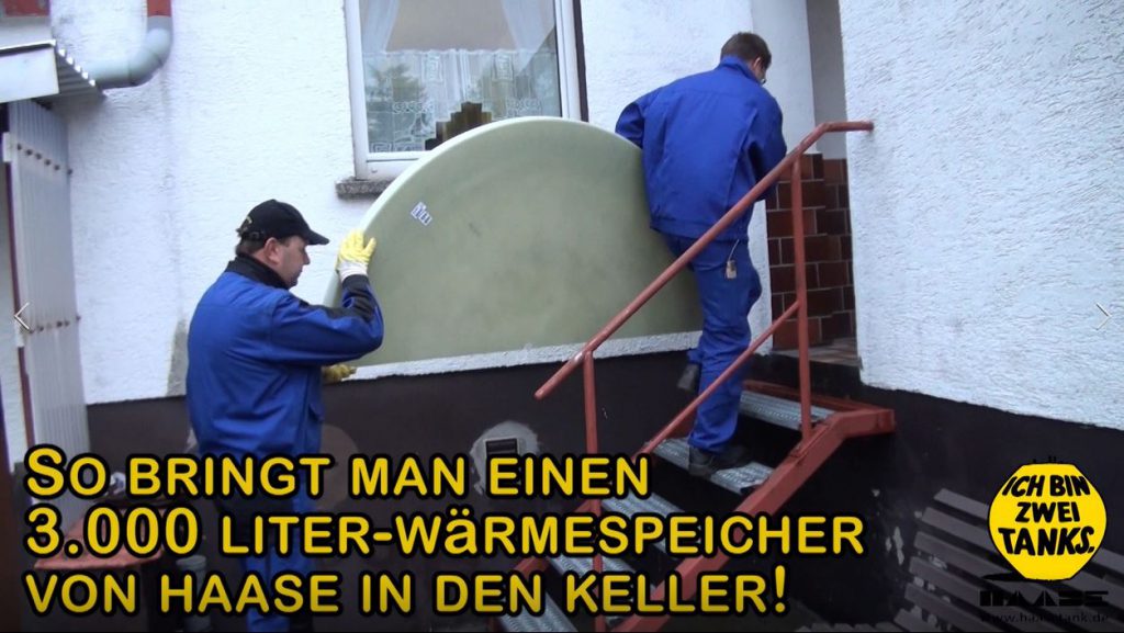 So bringt man einen Haase Wärmespeicher in den Keller