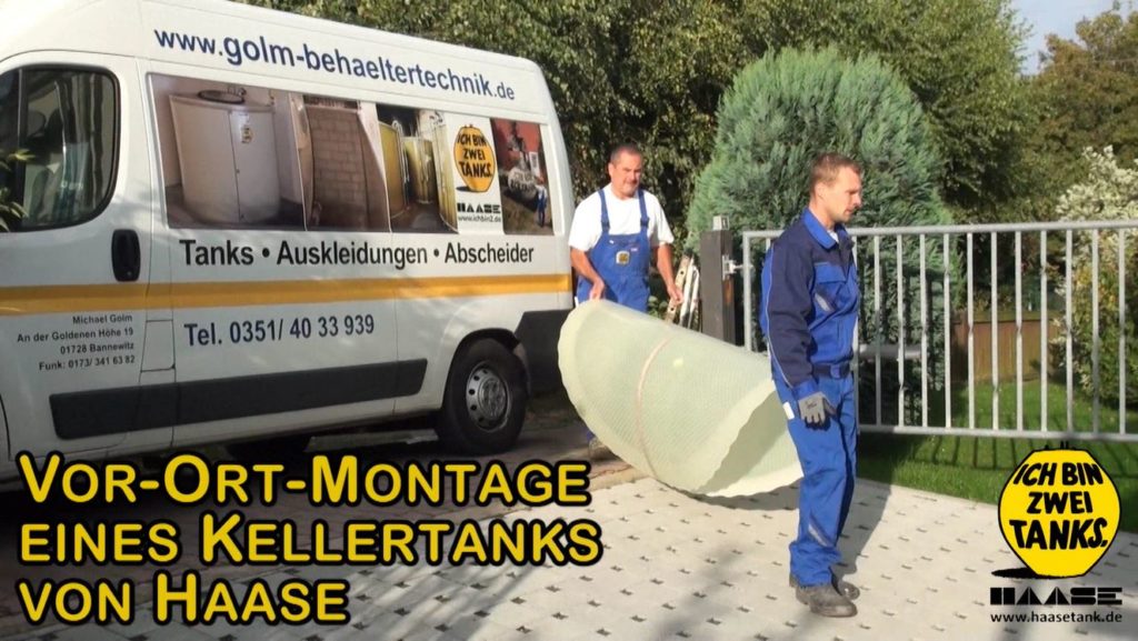 Video für eine Montage eines Haase Kellertanks