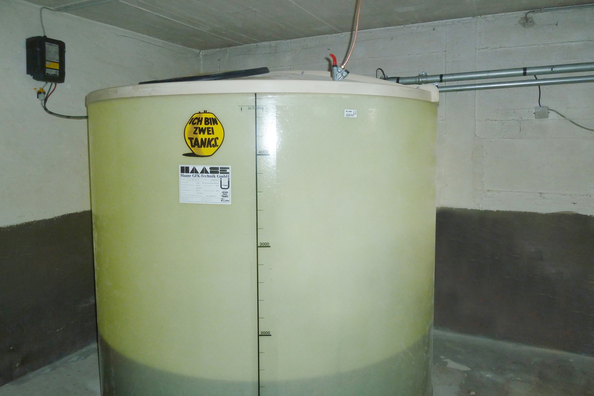 Haase basement tank is constructed with double walls and is absolutely odor-proof.