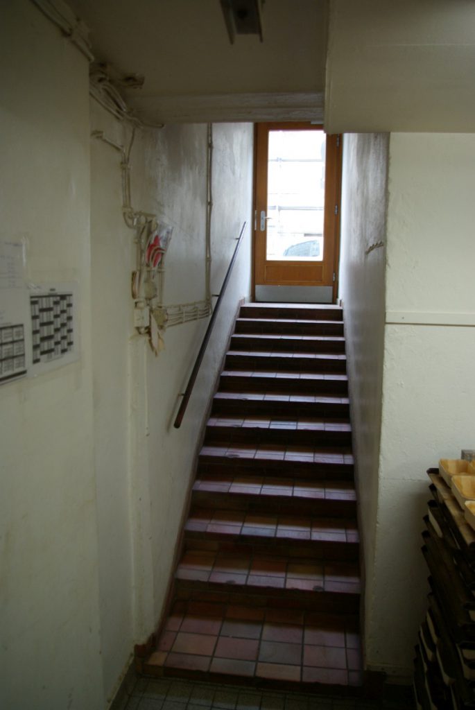 Access was via a narrow staircase, through the bakery and through a hatch to the installation room.