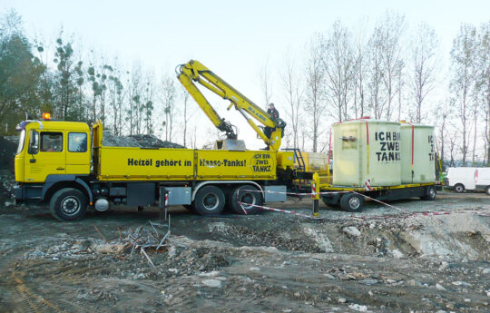 The two underground hot water tanks were delivered and stored directly by Haase.