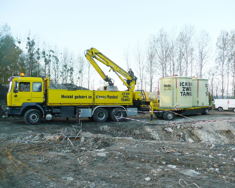 The two underground hot water tanks were delivered and stored directly by Haase.