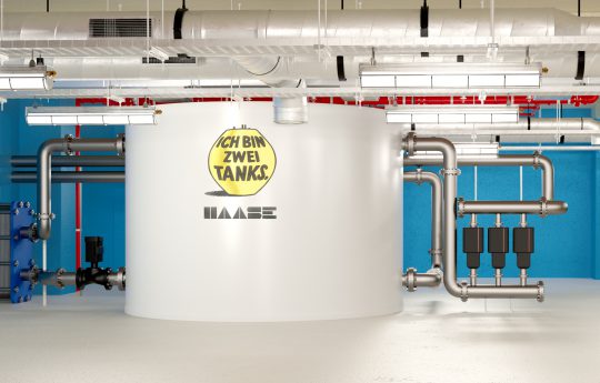 Hot water tank from Haase in an industrial building