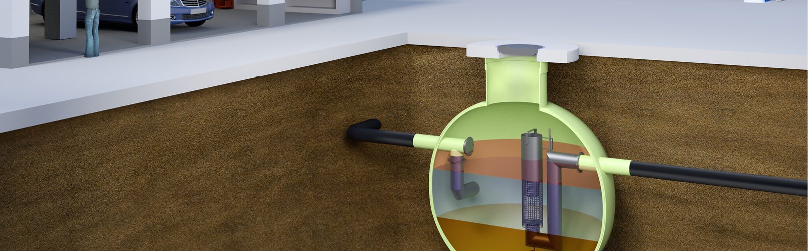 Schematic installation of a light liquid separator from Haase