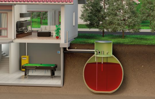 Haase heating oil underground Tank in cross section.