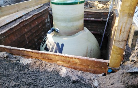 The underground storage tank Poly 51 SI C has a usable volume of 5,000 liters.