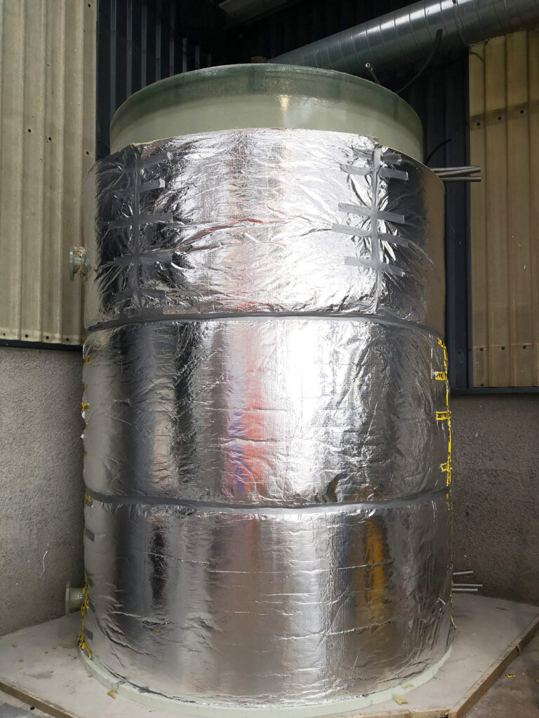 The heat storage tanks are used for hot water preparation.